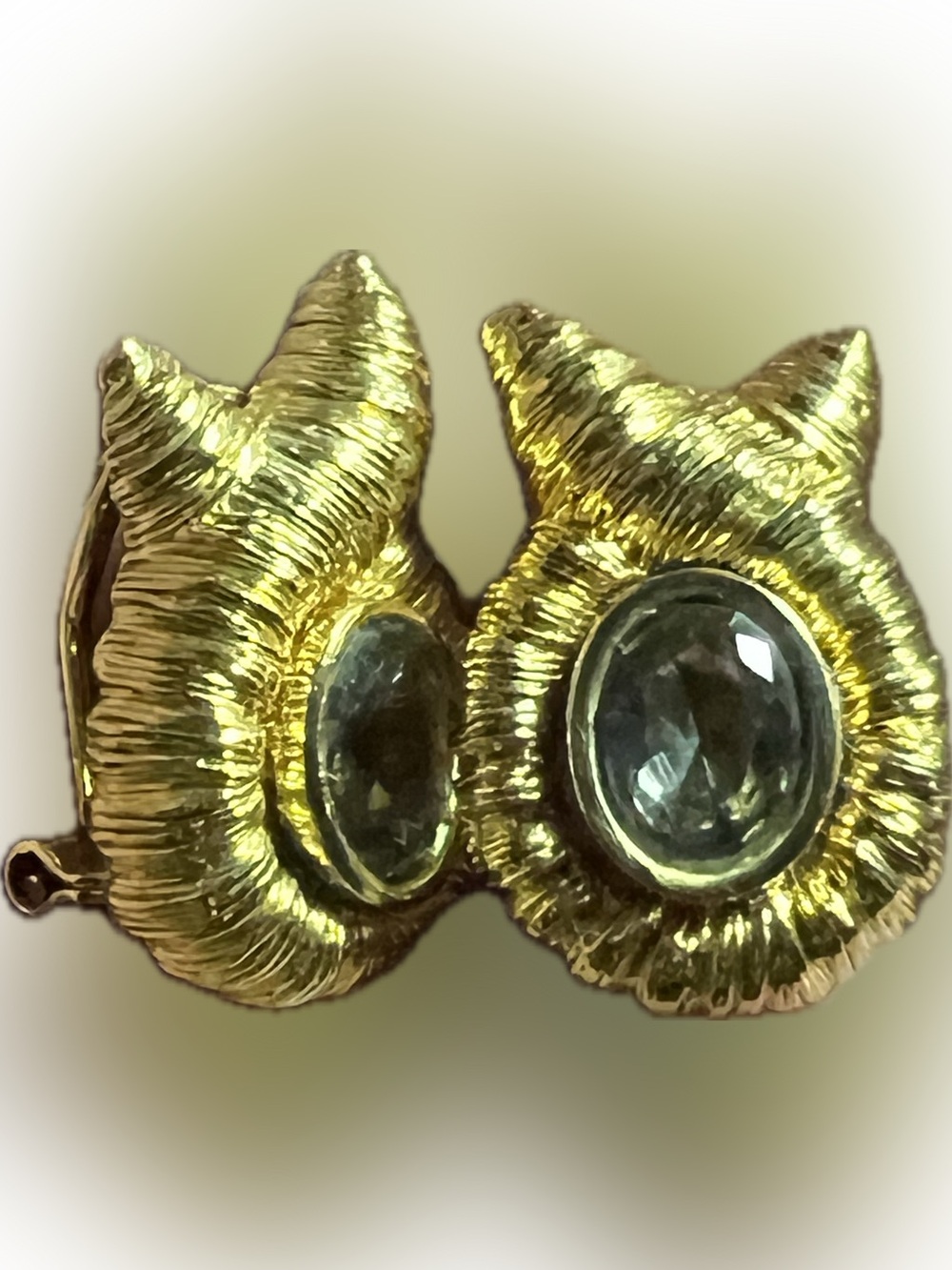 Macy's Gold-Tone Textured Oval Stone Earrings